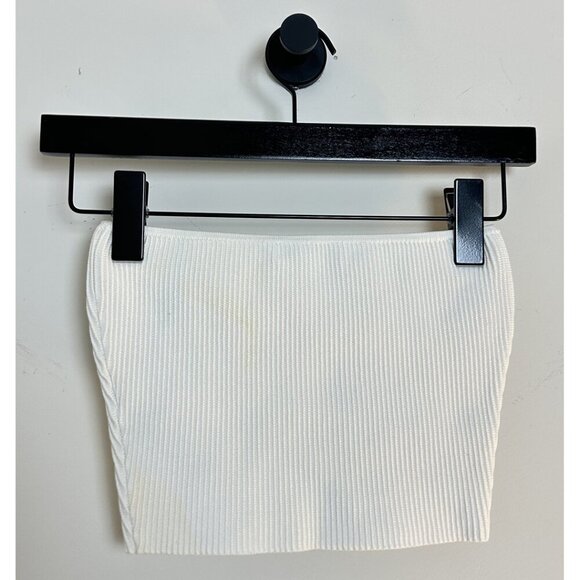 ARITZIA Babaton Sculpture Knit Tube Top in White Size X-Small - Picture 3 of 8